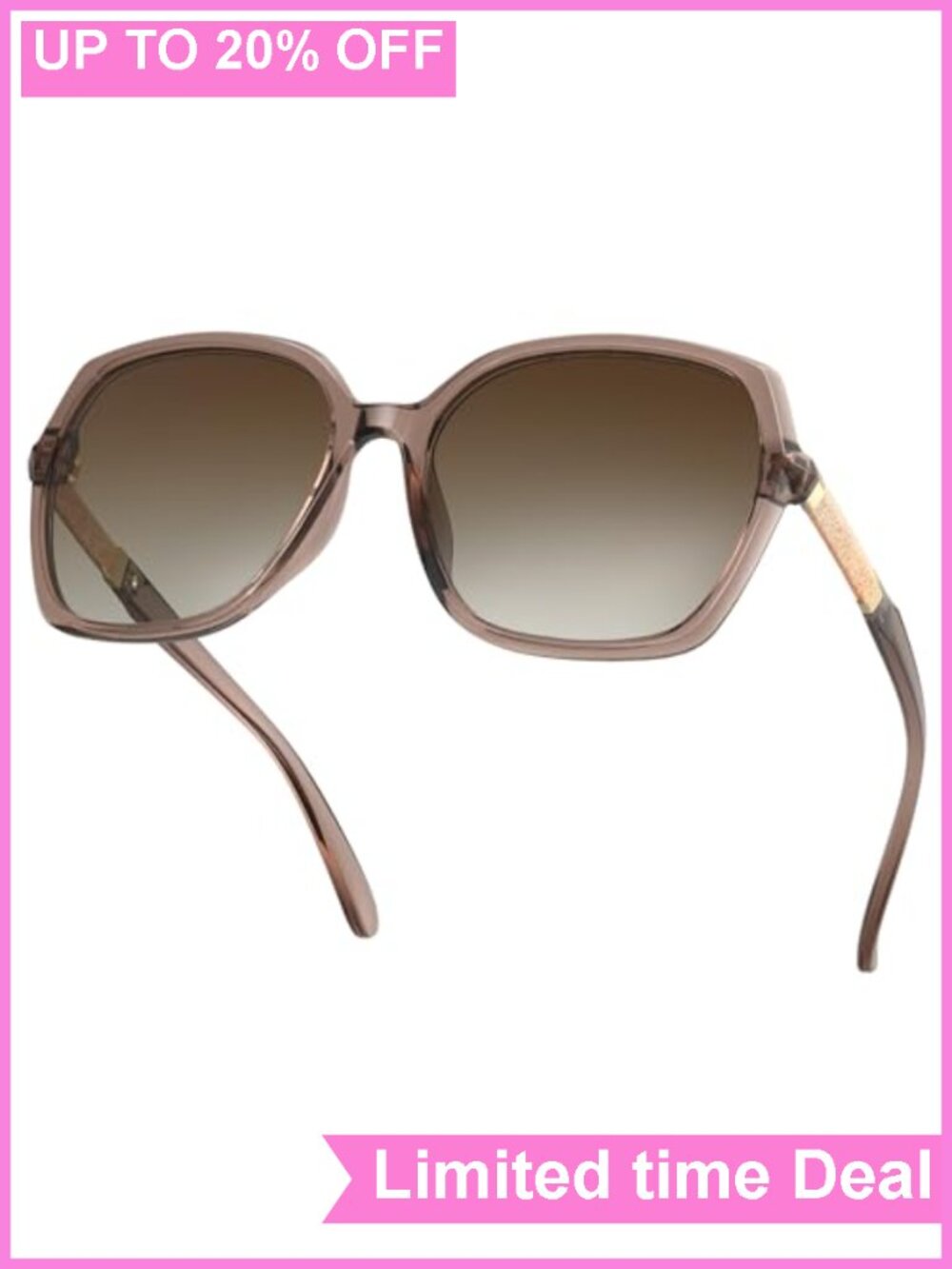 Polarized Square Sunglasses for Women UV400 Protection Rhinestone Frame